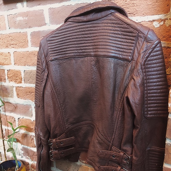 Wilson’s Chocolate Leather Moto Jacket - Picture 2 of 8